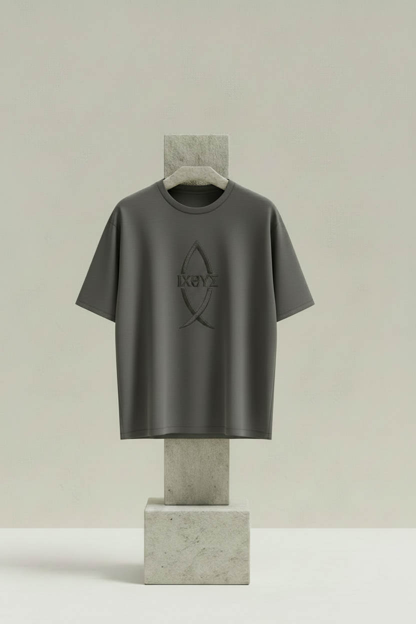 Milites Christi Ichthys Heritage Tee with Christian fish symbol