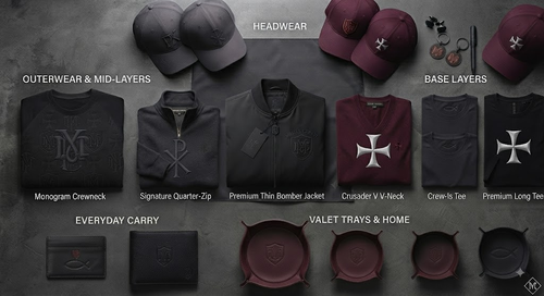 Milites Christi full product catalog flatlay