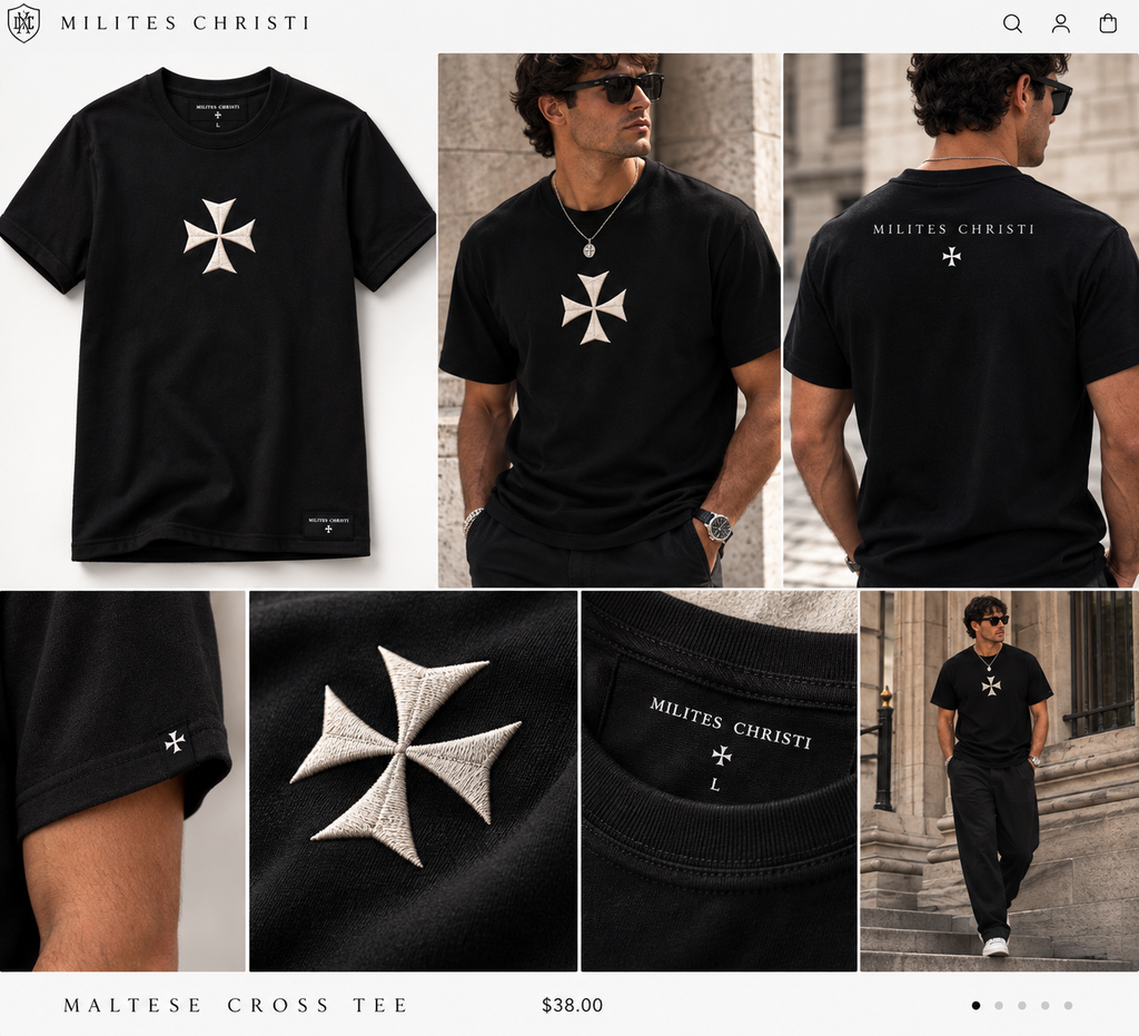 Milites Christi Maltese Cross Tee premium product gallery