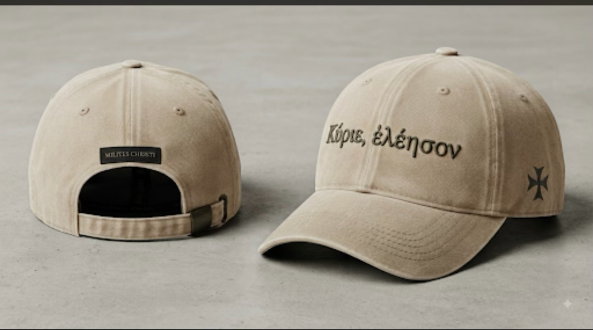 Milites Christi Kyrie Greek cross dad hat